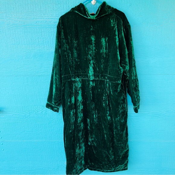 JADED GYPSY SILK VELVET GREEN  DUSTER NWOT - Picture 3 of 15